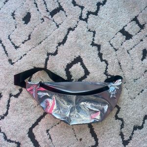 silver fanny pack